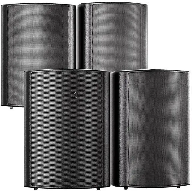 Main image of STUDIOFINIX 800W 6.5 Inch Outdoor Bluetooth Speakers Waterproof Wired with Multifunctional Amplifier Wall Mount Weatherproof Loudspeaker System for Patio Garden Poolside Home(4 Speakers,Black)