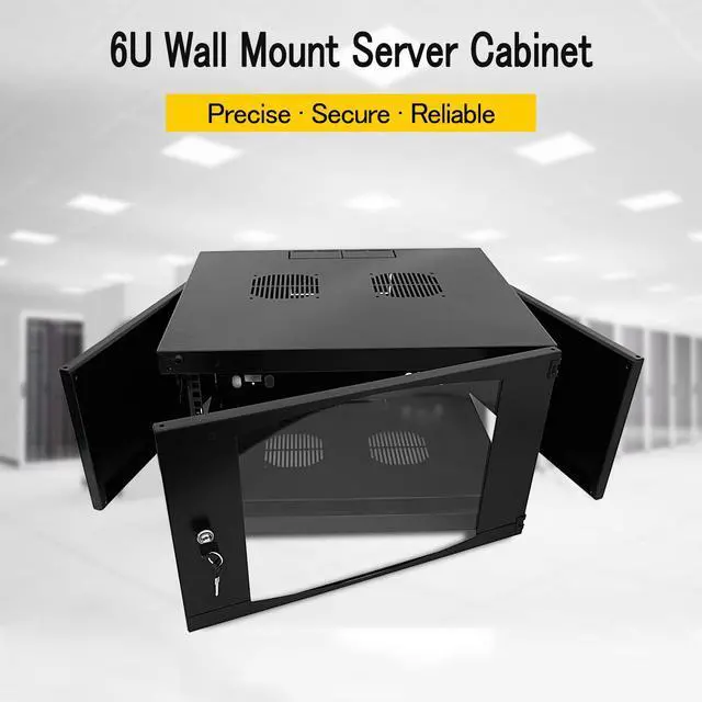 Alt view image 2 of 5 - RAISING ELECTRONICS 9U Wall Mount Network Server Cabinet Rack Enclosure Plexiglass Door Lock 450mm Deep (9U)