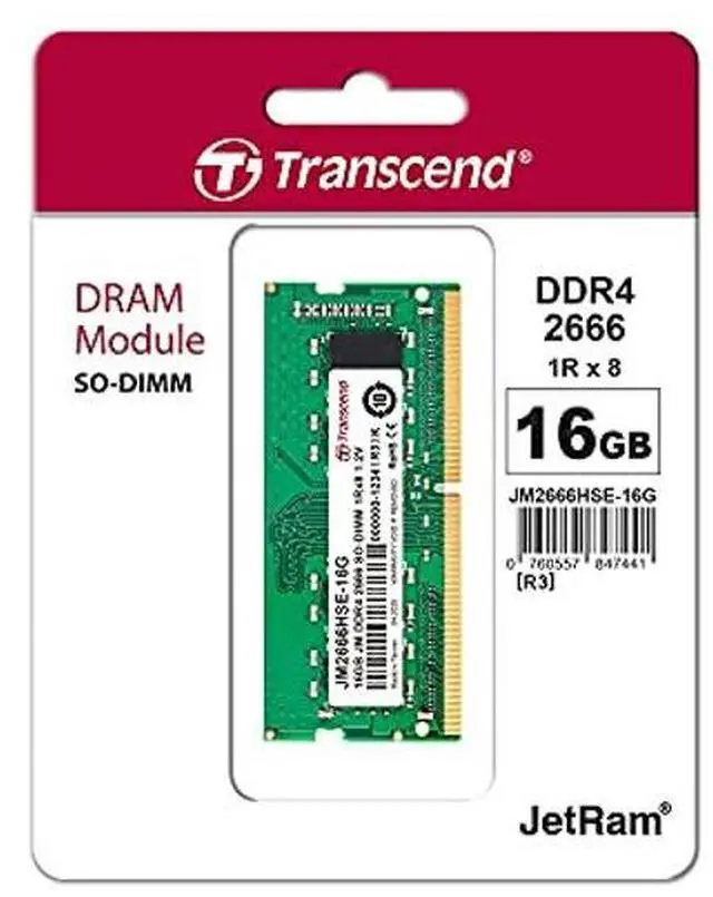 Alt view image 2 of 5 - Transcend DDR4 DRAM Module (JetRam) 2666 Mbps XGB (JM2666HSE-16G)