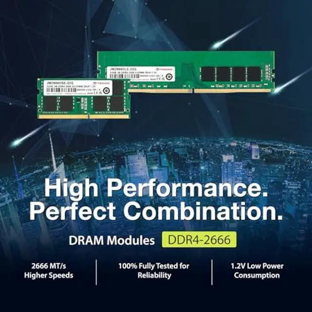 Alt view image 3 of 5 - Transcend DDR4 DRAM Module (JetRam) 2666 Mbps XGB (JM2666HSE-16G)