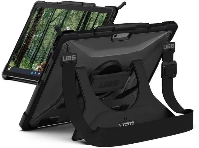 Main image of URBAN ARMOR GEAR UAG Designed for Microsoft Surface Pro 11/10/9 Case with Built-in Kickstand Hand & Shoulder Strap Pen Holder Compatible with Type Cover Keyboard Rugged Protective Cover, Plasma Ice
