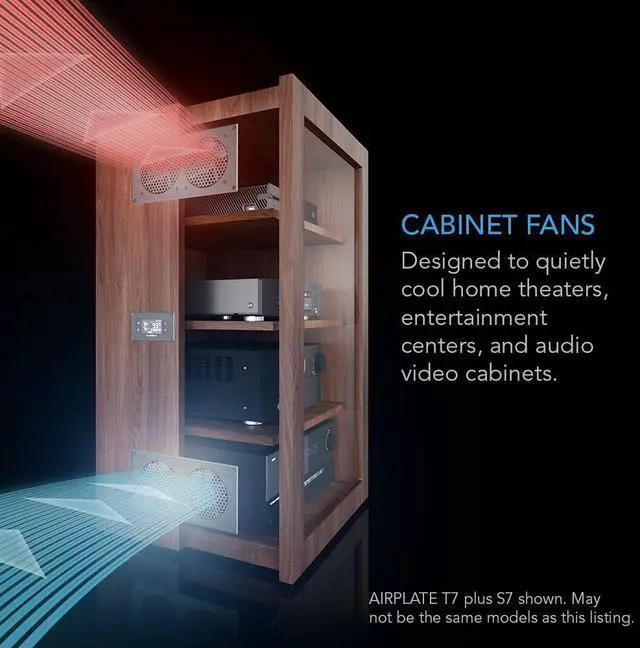 Alt view image 2 of 5 - AC Infinity AIRPLATE T8 White, Quiet Cooling Dual-Fan System 6" with Thermostat Control, for Home Theater AV Cabinets
