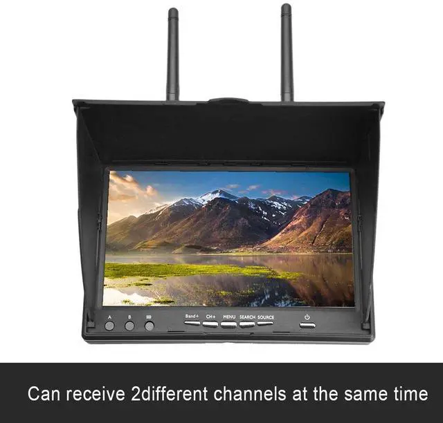 Alt view image 3 of 5 - FPV Monitor 5.8GHz 40Channels 7Inch LCD Screen Monitor/Display Dual Receiver Monitor for FPV Drone Quadcopter Automatic Antenna Switching