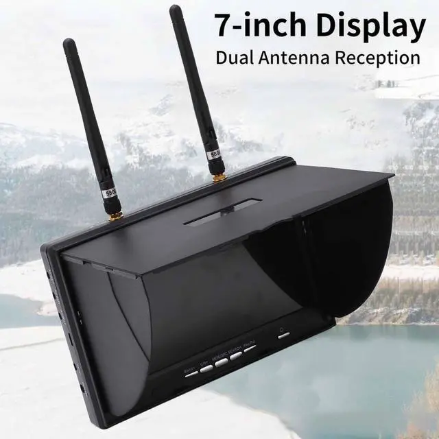 Alt view image 4 of 5 - FPV Monitor 5.8GHz 40Channels 7Inch LCD Screen Monitor/Display Dual Receiver Monitor for FPV Drone Quadcopter Automatic Antenna Switching