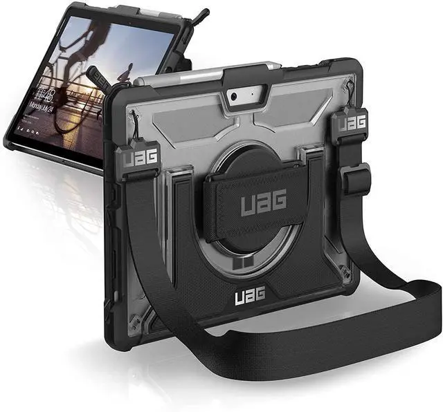 Main image of URBAN ARMOR GEAR UAG Designed for Microsoft Surface Go 4 / Surface Go 3 / Surface Go 2 / Surface Go Case 10.5" Plasma w/Hand Strap & Shoulder Strap Feather-Light Rugged Military Drop Tested Cover Ice