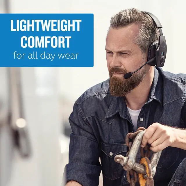Alt view image 4 of 5 - BlueParrott B550-XT Mono Bluetooth Wireless Headphones 96% Noise Canceling Over Head Trucker Headset with Mic, 100% Voice Control, IP54-Rated Protection, 24 hrs. Talk Time, Black