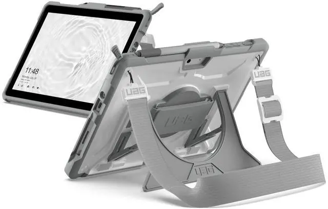 Main image of URBAN ARMOR GEAR UAG Designed for Microsoft Surface Go 4 / Surface Go 3 / Surface Go 2 / Surface Go Case 10.5" Plasma w/Hand Strap & Shoulder Strap Featherlight Drop Tested Cover White/Grey