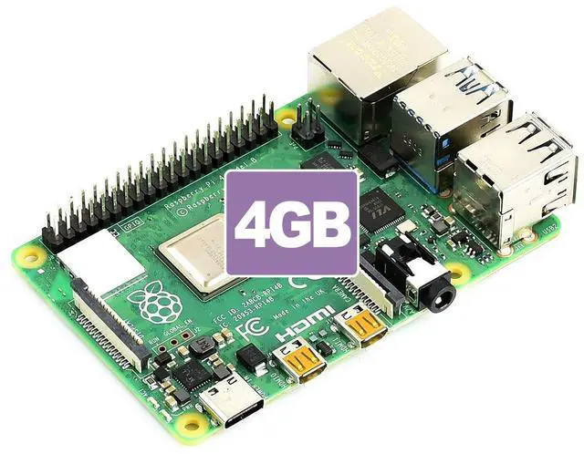 Alt view image 2 of 5 - Waveshare Accessory Compatible with Raspberry Pi 4 Model B 4GB RAM with Powerful Processor Faster Networking Support Dual 4K Output and Different Choice of RAM Comes with a Copper Heat Sink