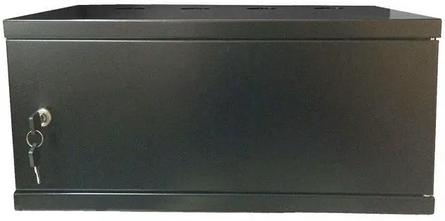 Alt view image 3 of 5 - Electriduct 4U Wall Mount Rack Enclosure Network Cabinet Solid Door Black Powder Coated Steel with Lock