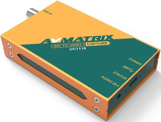 Alt view image 2 of 5 - AVMATRIX UC1118 SDI to USB3.1 Type-C Uncompressed Video Capture; Plug-and-Play, Driver Free & Power Free; SDI in, and USB 3.1 Gen1 (USB3.0) Out; Automatic Input Signal Detection, Up to 1080p60