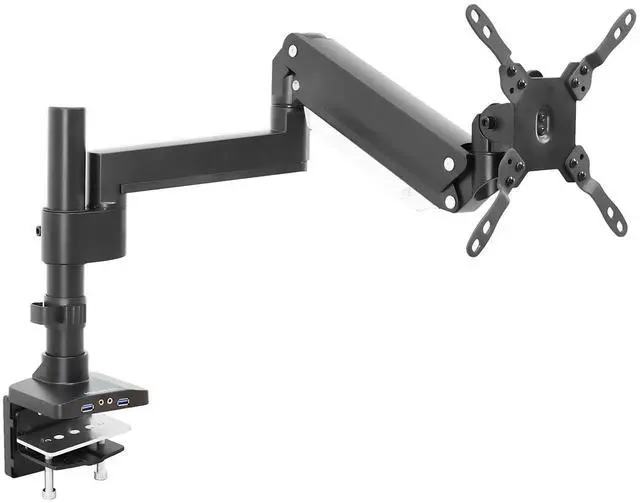 Alt view image 3 of 5 - Mount-It! Ultrawide Monitor Arm, Heavy Duty 34 Inch Monitor Desk Mount for Screens up to 35 Inch and 33 Lbs, Vesa 100x100 Compatible, Height Adjustable Gas Spring Arm with 2 USB 3.0 and Audio Ports