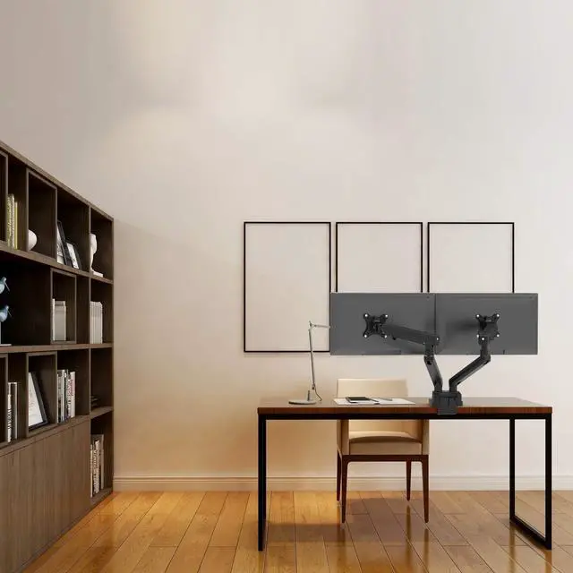 Alt view image 3 of 5 - SIIG Aluminum Mechanical Dual Monitor Arm Mount - Height Adjustable Desk Mount for 17in to 32in Screens - 17.6lbs Each Arm - VESA 75x75mm 100x100mm, Black