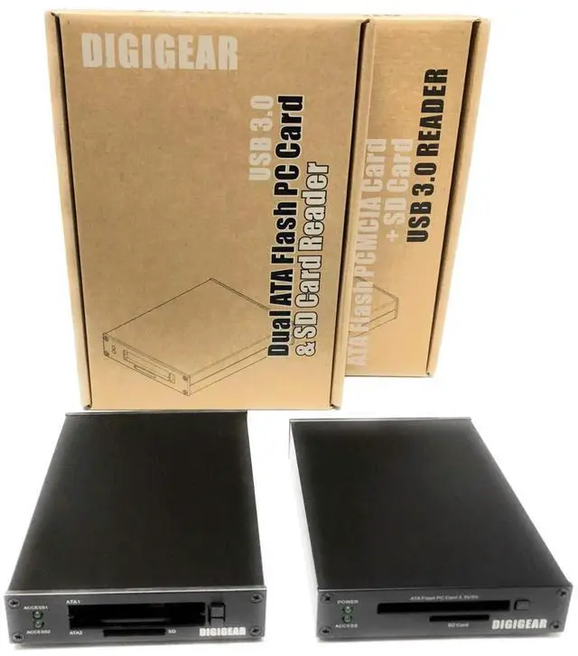 Alt view image 3 of 5 - UATASD DIGIGEAR ATA Flash PCMCIA PC Card & SD/SDHC/SDXC to USB 3.0 Industrial Grade Card Reader