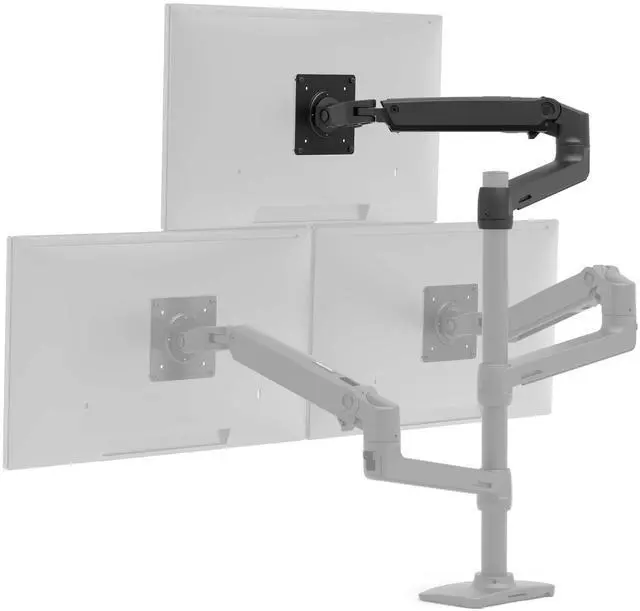 Alt view image 2 of 4 - Ergotron  LX Monitor Arm, Extension, and Collar Kit  Add-on for LX Tall Pole Monitor Arms  Matte Black