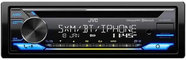 Alt view image 2 of 5 - JVC KD-TD91BTS Bluetooth Car Stereo Receiver with USB Port  2-Line LCD Display, AM/FM Radio  CD and MP3 Player - Amazon Alexa Enabled  Single DIN - 13-Band EQ (Black)