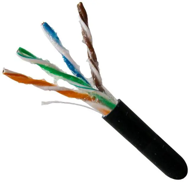 Alt view image 2 of 5 - Vertical Cable Cat5e, 350 Mhz, UTP, Gel Filled (Flooded Core), Direct Burial, 1000ft, Black, Bulk Ethernet Cable