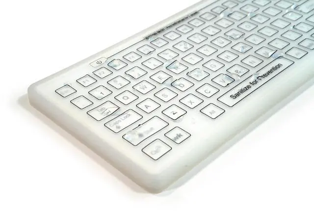 Alt view image 5 of 5 - SaniType Swipe Clean Flat Surface Washable Keyboard with ON/Off Switch (White) (USB) | KBSTRC106SC-W
