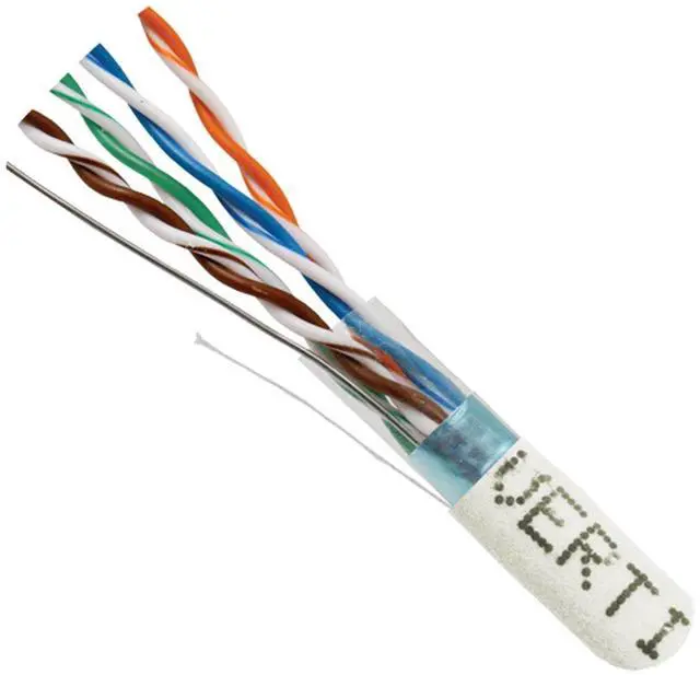 Alt view image 2 of 5 - Vertical Cable Cat5e, 350 MHz, Shielded, 24AWG, Solid Bare Copper, 1000ft, Bulk Ethernet Cable, White