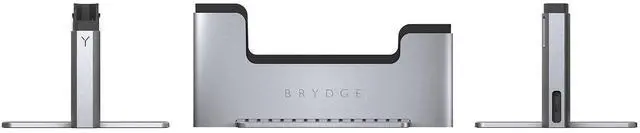 Alt view image 2 of 2 - Brydge Space-Saving Laptop Stand | Vertical Docking Station | Compatible with 13-inch MacBook Air (2021-2018) | 2 x Thunderbolt 3 Ports | (Space Gray)