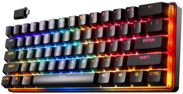 Main image of SteelSeries Apex Pro Mini Wireless Keyboard - 60% Design - OmniPoint 2.0 - Quantum 2.0 Wireless - Double Shot PBT Keycaps - Black