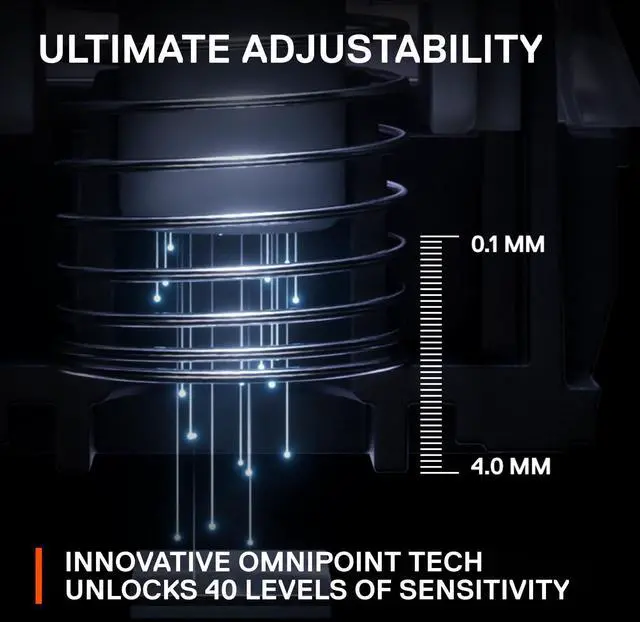 Alt view image 4 of 5 - SteelSeries Apex Pro Mini Wireless Keyboard - 60% Design - OmniPoint 2.0 - Quantum 2.0 Wireless - Double Shot PBT Keycaps - Black