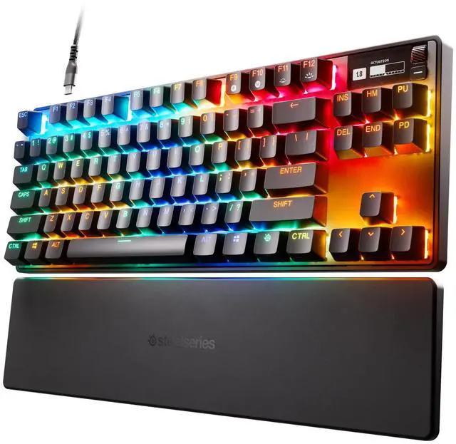 Main image of SteelSeries Apex Pro TKL HyperMagnetic Gaming Keyboard - Adjustable Actuation - Esports Tenkeyless - OLED Screen - RGB - PBT Keycaps - USB-C - 2023 Edition,Black