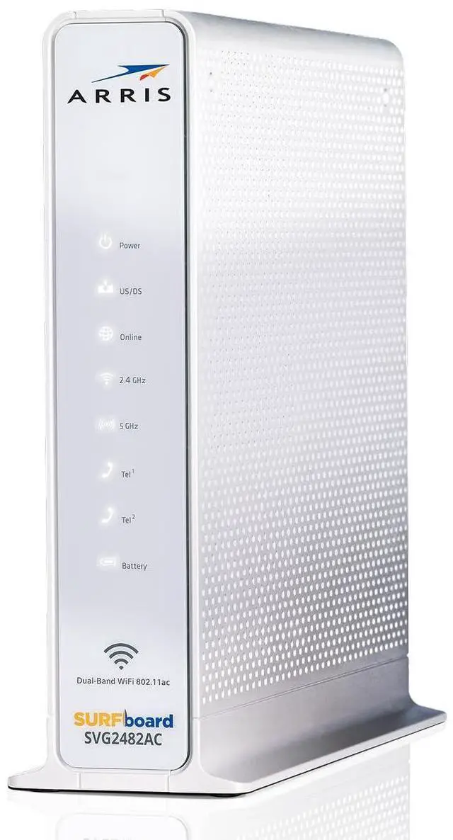 Main image of ARRIS SURFboard SVG2482AC DOCSIS 3.0 Cable Modem & AC2350 Wi-Fi Router , Comcast Xfinity Internet & Voice , Four 1 Gbps Ports , 2 Telephony Ports for Digital Voice , Up to 800 Mbps