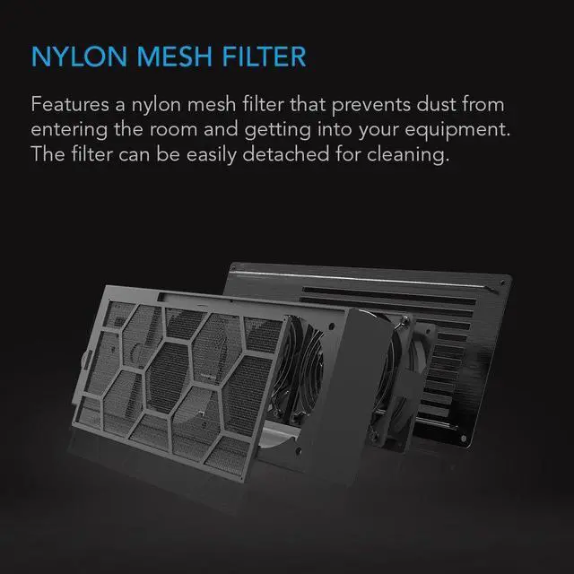 Alt view image 5 of 5 - AC Infinity AIRFRAME T7-N Black, High-Airflow Cooling Fan System 17", Intake Airflow, for AV Equipment Rooms, Closets, and Enclosures