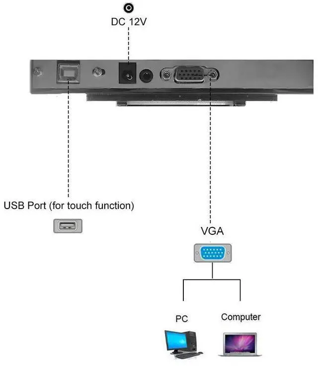Alt view image 5 of 5 - Touch Screen HDMI 15-Inch POS TFT LCD Touchscreen POS Monitor