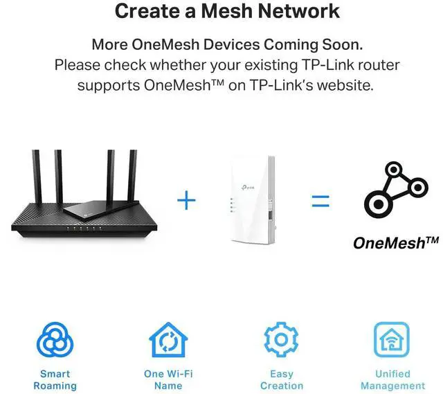Alt view image 5 of 5 - TP-Link AX3000 WiFi 6 Range Extender Internet Booster(RE700X), Dual Band, AP Mode w/Gigabit Port, OFDMA, Beamforming, APP Setup, OneMesh Compatible