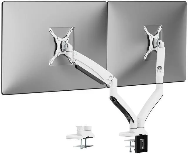 Main image of SIIG Dual Monitor Desk Mount, 17" to 35", USB 3.0 and Audio Extend Ports, Fits Two Flat/Curved Monitors, Load Bearing 33 lbs max Each, VESA 75x75 100x100, C-Clamp and Grommet Base (CE-MT3211-S1)
