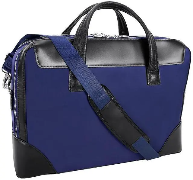 Alt view image 2 of 5 - McKLEIN 17" Nylon Dual Compartment Laptop Briefcase- HARPSWELL- Navy