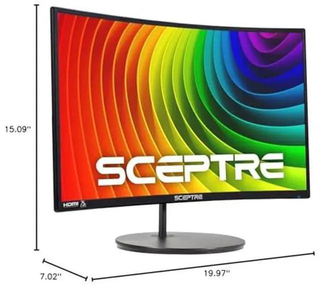 Alt view image 2 of 2 - Sceptre Curved 27" FHD 1080p Gaming Monitor R1500 98% sRGB HDMI VGA 75Hz Build-in Speakers, Blue Light Shift Machine Black (C278W-1920RN series)