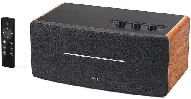 Main image of Edifier D12 Integrated Desktop Computer Speakers with Bluetooth 5.0, Wireless Stereo Tabletop Speaker 70 Watts RMS with Subwoofer Line Out, RCA, Aux Input for PC Monitor Laptop - Wooden Enclosure