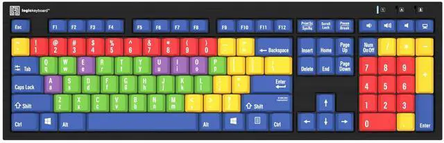 Main image of Logickeyboard Kids Learning Board  Teaching Vowels and Consonants, and Lowercase vs Capital Letters  for School and Private use  Plug-and-Play with Windows 7-11 - LKB-LBHS-BJPU-US