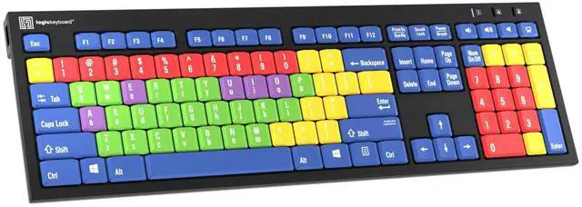 Alt view image 2 of 5 - Logickeyboard Kids Learning Board  Teaching Vowels and Consonants, and Lowercase vs Capital Letters  for School and Private use  Plug-and-Play with Windows 7-11 - LKB-LBHS-BJPU-US