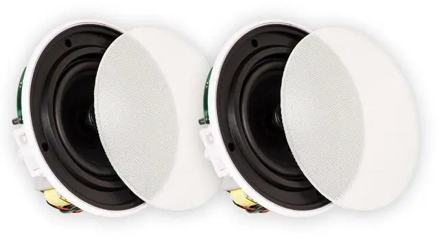 Main image of Theater Solutions TSQ670 In Ceiling 70 Volt 6.5" Speakers Quick Install Pair , White