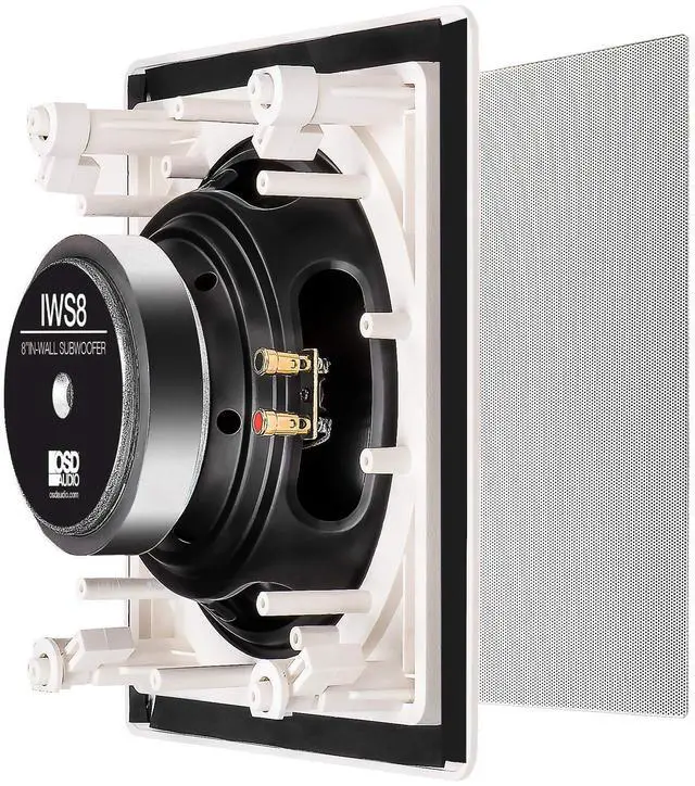 Alt view image 4 of 5 - OSD 8" in Wall Subwoofer 150W Easy Install, Paintable Grill IWS8
