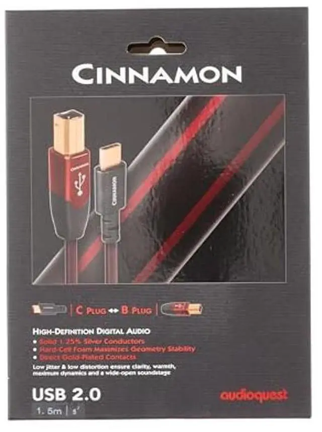 Alt view image 2 of 5 - AudioQuest Cinnamon USB B to Type C Cable 1.5m USB B to C Cable