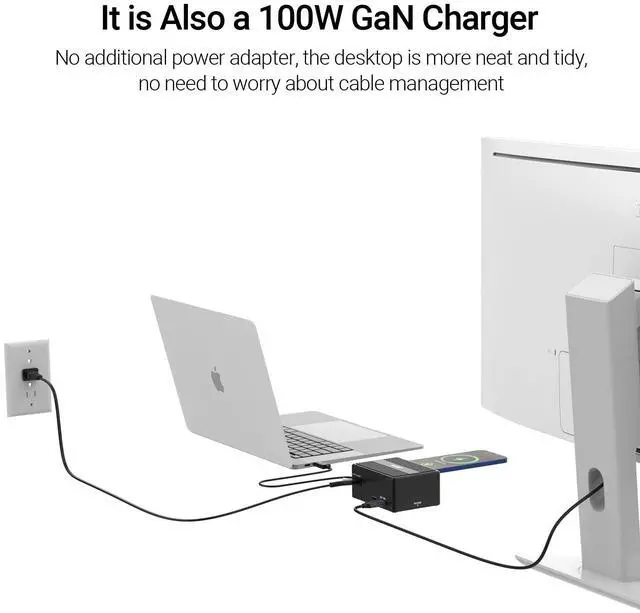 Alt view image 3 of 5 - GaN Thunderbolt 3 Dock, JEYI 8-in-1 Dual Thunderbolt 3 Docking Station with NVMe M.2 Expansion, 8K DP,60W PD, USB-A 10Gbps - ThunderDock 7 Ultra