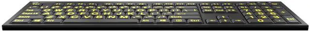 Alt view image 5 of 5 - Logickeyboard XL Print nero Pc slim line yellow on black keyboard compatible with Windows XP, Vista, 7 - 10 -Part: LKBU-LPYB-BJPU-US