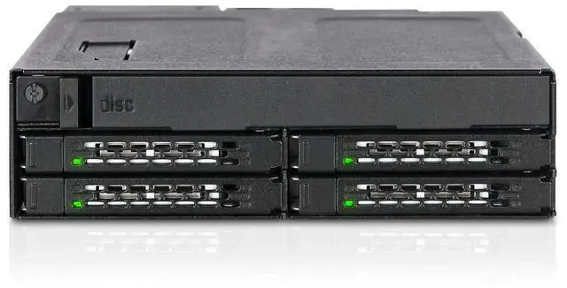 Main image of ICY DOCK 4 Bay 2.5 SAS & SATA SSD/HDD & (Ultra) Slim Optical Disk Drive CD DVD ROM Backplane Cage Enclosure | ToughArmor MB604SPO-B
