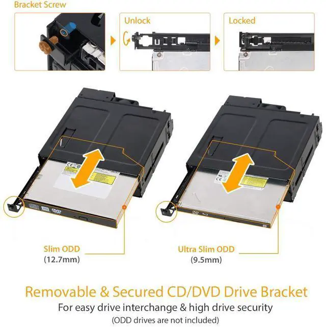 Alt view image 3 of 5 - ICY DOCK 4 Bay 2.5 SAS & SATA SSD/HDD & (Ultra) Slim Optical Disk Drive CD DVD ROM Backplane Cage Enclosure | ToughArmor MB604SPO-B