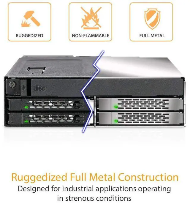 Alt view image 5 of 5 - ICY DOCK 4 Bay 2.5 SAS & SATA SSD/HDD & (Ultra) Slim Optical Disk Drive CD DVD ROM Backplane Cage Enclosure | ToughArmor MB604SPO-B