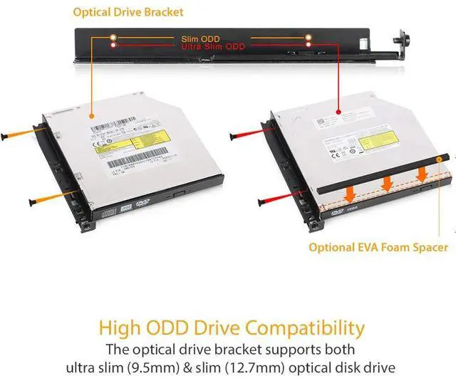 Alt view image 2 of 5 - ICY DOCK 4 Bay 2.5 SAS & SATA SSD/HDD & (Ultra) Slim Optical Disk Drive CD DVD ROM Backplane Cage Enclosure | ToughArmor MB604SPO-B