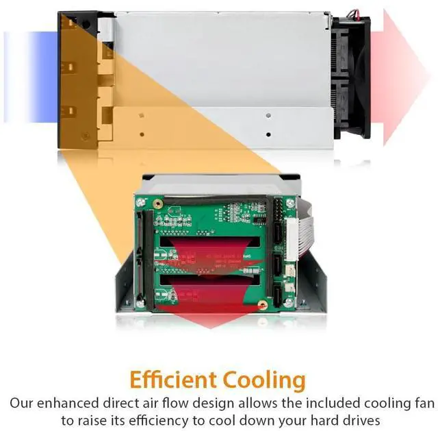Alt view image 2 of 5 - ICY DOCK 3 Bay 2.5/ 3.5in SATA/SAS Hard Drive SSD Hot Swap Backplane Enclosure in 2X 5.25 Bay | FatCage MB153SP-B