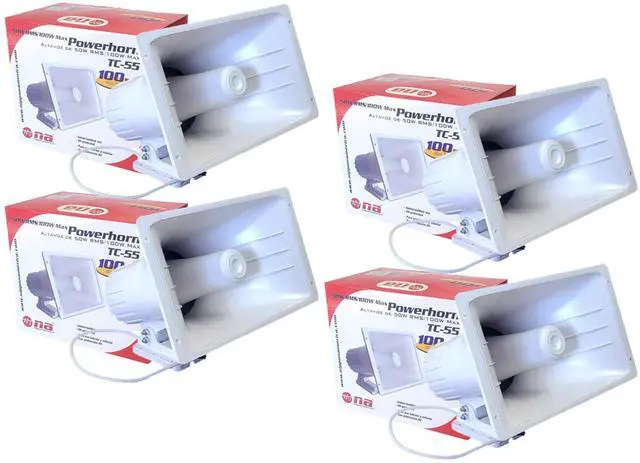 Main image of Nippon America 4 Pack PA Power Horn Speaker 100W Indoor Outdoor 100 Watt