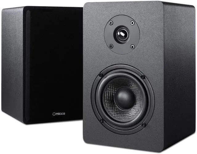 Main image of Micca PB42X Powered Bookshelf Speakers, 30-Watt RMS Power, Active Near Field Studio Monitors, 2-Way (Black, Pair)