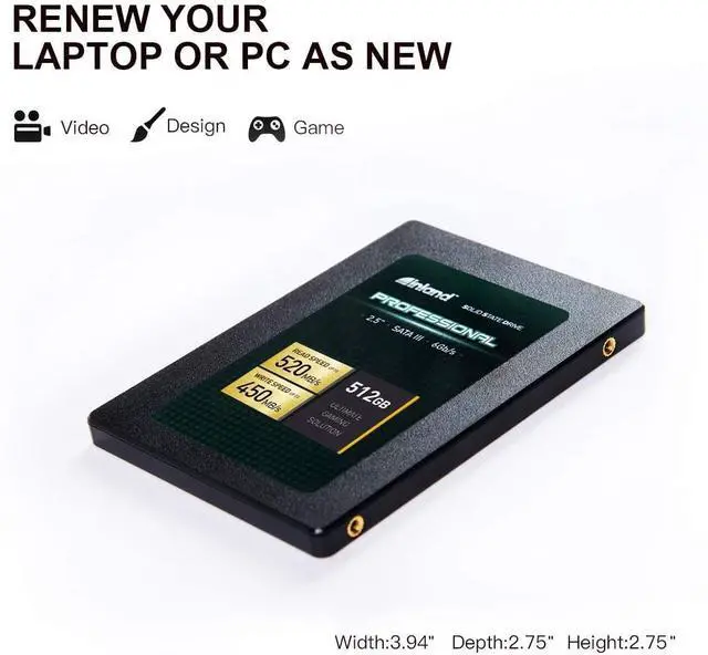Alt view image 4 of 5 - Inland Professional 3 Pack 512GB SSD SATA III 6Gb/s 2.5" 7mm TLC 3D NAND Internal Solid State Drive (3x512GB)