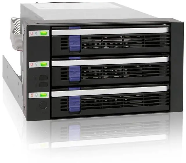 Main image of ICY DOCK 3 Bay 2.5/ 3.5in SATA/SAS Hard Drive SSD Hot Swap Backplane Enclosure in 2X 5.25 Bay | FatCage MB153SP-B